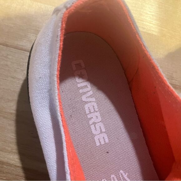 Converse All Stars, white/orange, excellent condition, size 7 - Picture 4 of 5